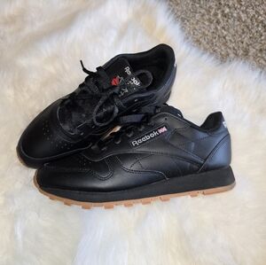 Reebok Black Leather Sneakers
